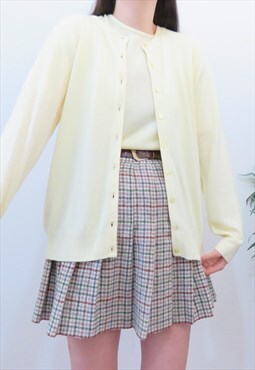 90s Vintage Yellow Knitted Blouse & Cardigan Set Co-ord