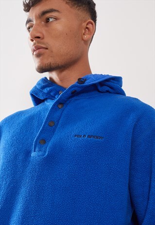 VINTAGE RALPH LAUREN POLO SPORT 1/4 BUTTON FLEECED HOODIE