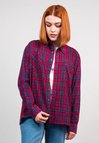 VINTAGE 90'S RED CHECK FLANNEL SHIRT