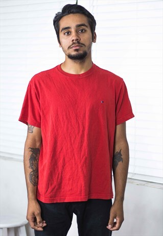 VINTAGE TOMMY HILFIGER T-SHIRT LOGO 90S S 6.9