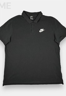Nike vintage embroidered black polo T shirt size XXL