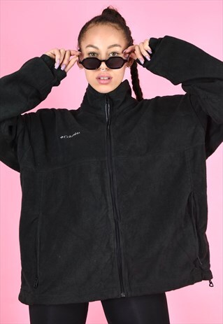VINTAGE 90S COLUMBIA FLEECE JACKET BLACK