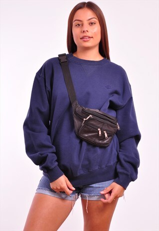 VINTAGE CHAMPION 90S RETRO NAVY SWEATER