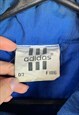 VINTAGE ADIDAS BLUE LONG COAT JACKET FOOTBALL XL