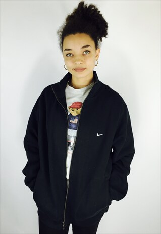NIKE BLACK ZIP UP SWEATER