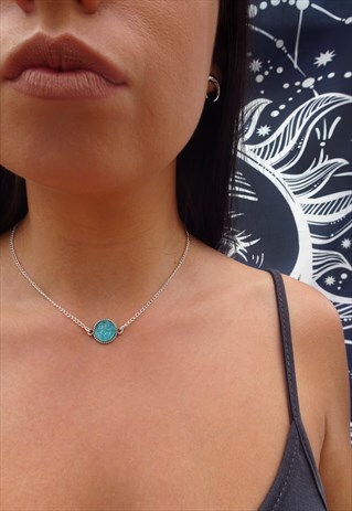 TURQUOISE DRUZY NECKLACE