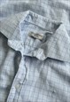 YSL SHIRT VINTAGE CHECK BRUSHED COTTON DRESS MENS BLUE M