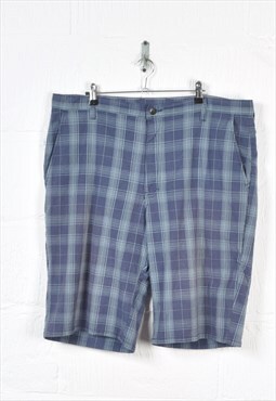 Vintage Dickies Cargo Checked Shorts Blue W40