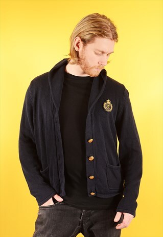 VINTAGE RALPH LAUREN CHAPS CARDIGAN BLACK