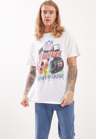 VINTAGE NFL RACING GRAPHIC PRINT T-SHIRT