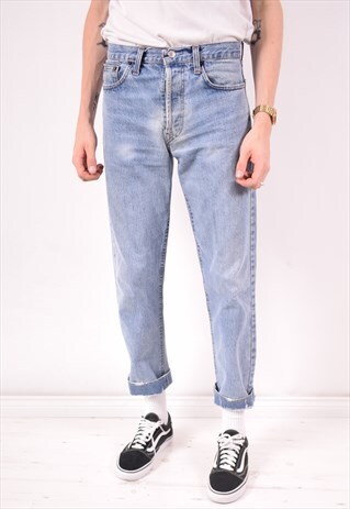 LEVI'S 501 MENS VINTAGE JEANS W30 L36 BLUE 90S