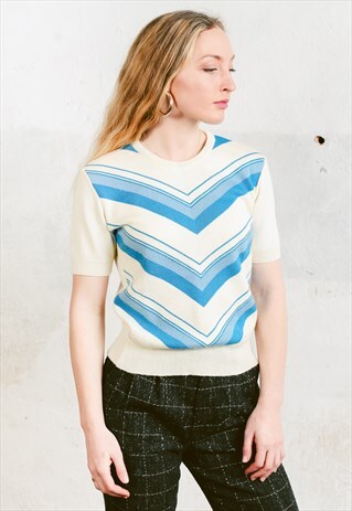 VINTAGE 80S RETRO KNIT T-SHIRT