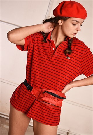 90'S RETRO LACOSTE STRIPED SPORTS POLO T-SHIRT TEE TOP