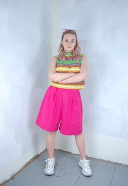 Vintage 90's board baggy long funky shorts in barbie pink