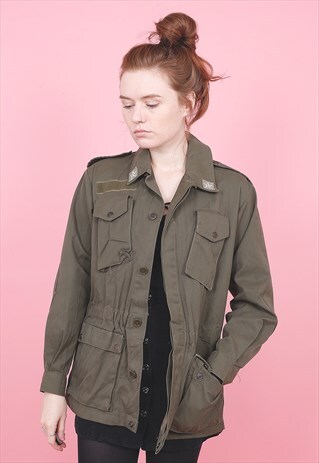 VINTAGE ITALIAN MILITARY ARMY JACKET /E2194