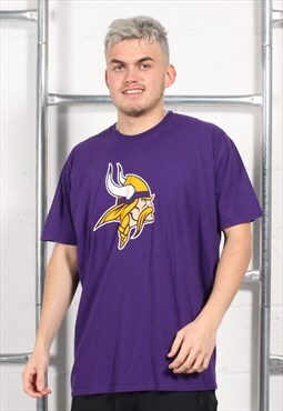 Vintage NFL Minnesota Vikings T-Shirt Purple Crewneck Tee XL