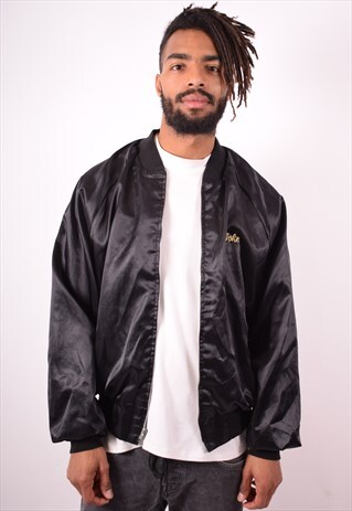 MENS VINTAGE BOMBER JACKET XL BLACK 90S