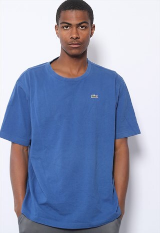 VINTAGE LACOSTE LOGO PIQUE KNIT T-SHIRT BLUE