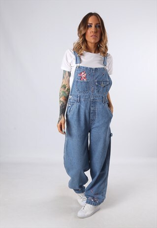 DENIM DUNGAREES POOH WIDE TAPERED LEG UK 10 (D2C)
