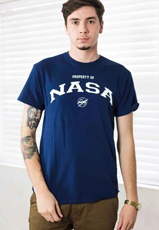 VINTAGE NASA T-SHIRT LOGO 90S M 5.8
