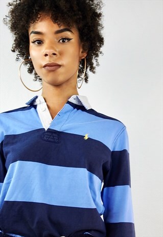 VINTAGE STRIPED BLUE POLO