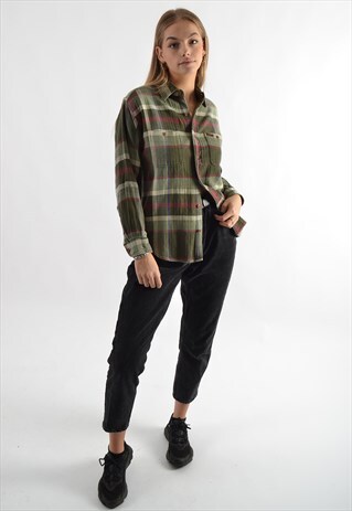GREEN RALPH LAUREN FLANNEL SHIRT SHIRT GRL3880