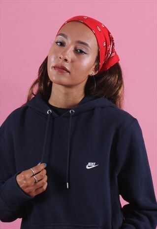NAVY NIKE EMBROIDERED HOODIE