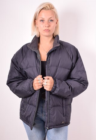 ASICS WOMENS VINTAGE PADDED JACKET XL BLUE 90S