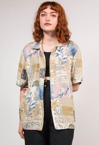 VINTAGE 90'S ABSTRACT PATTERN OVERSIZE SHIRT