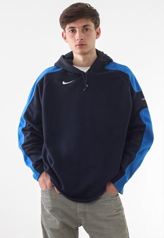 VINTAGE NIKE SWEATER PULLOVER HOODIE 90S BLUE