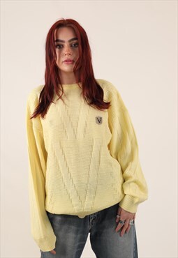 Vintage 80s Versace lemon yellow knitwear jumper