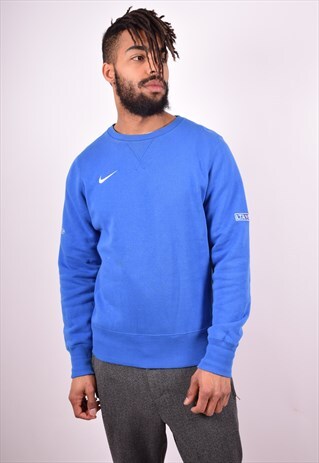 NIKE MENS VINTAGE SWEATSHIRT JUMPER SMALL BLUE 90'S