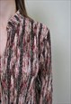 90'S MULTICOLOR SHIRT VINTAGE BUTTON UP BLOUSE ASIAN STYLE 
