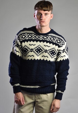 VINTAGE HAND KNIT WOVEN JUMPER