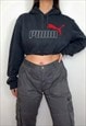 PUMA BLACK CROPPED HOODIE 