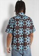 VINTAGE 90'S ABSTRACT CRAZY PATTERNED FESTIVAL SHIRT - MULTI