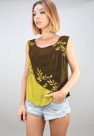 VINTAGE OVERSIZED SUMMER FESTIVAL PATTERNED TOP