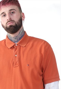 Vintag Orange Tommy Hilfiger Polo Shirt