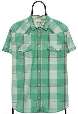 Vintage Wrangler Green Checked Shirt Mens