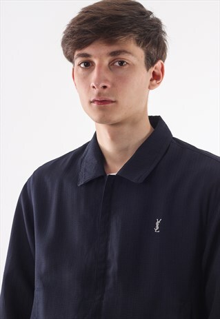 VINTAGE YVES SAINT LAURENT HARRINGTON 90S NAVY BLUE