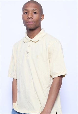 VINTAGE VALENTINO LOGO POLO SHIRT YELLOW