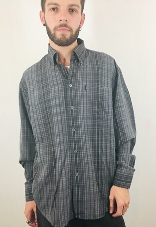 VINTAGE PRINT PATTERN GREY SHIRT
