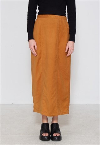 VINTAGE BROWN MERRYTIME MAXI SKIRT