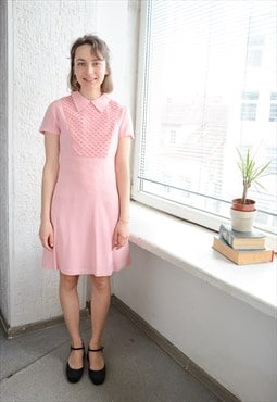 Vintage 60's Pink Mini Schopflin Dress