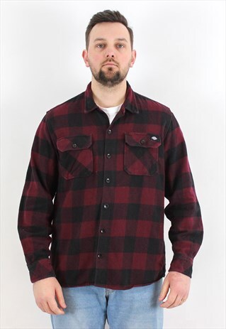 FLANNEL BUTTON UP OVER SHIRT LONG SLEEVED COTTON CHECK PLAID