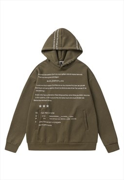 Y2K print hoodie cyberpunk pullover grunge utility jumper 