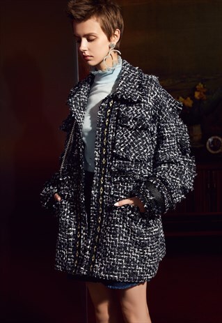 CLASSIC KNIT HERRINGBONE WINTER JACKET