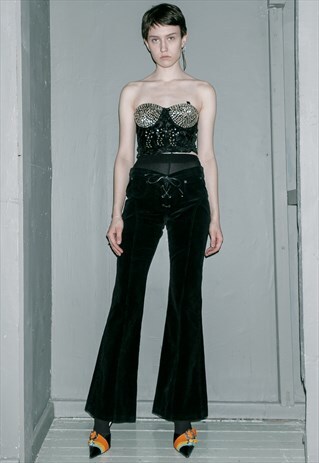 VINTAGE VELVET FLARES TROUSERS