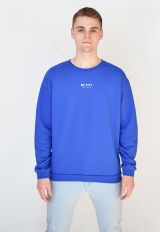 BLUE BITCH CALL ME (WHITE) SWEATSHIRT