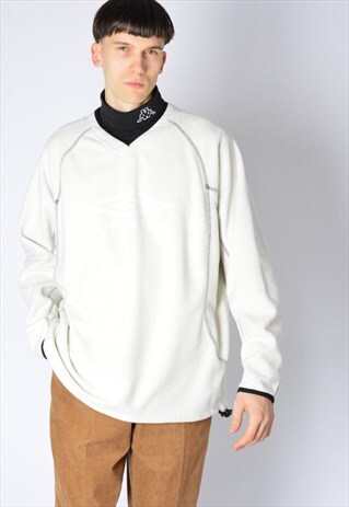 VINTAGE 90S CREAM WHITE UMBRO FLEECE